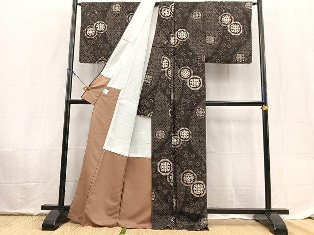 平和屋着物■小紋 亀甲花文 暈し染め 洗える着物 BAAX9459yc