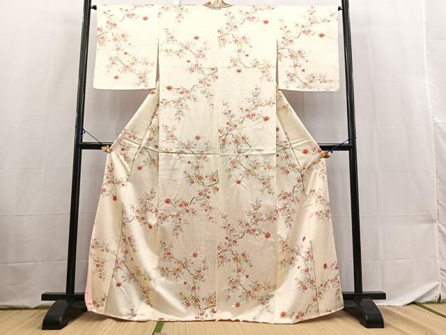 平和屋着物■小紋 絞り 枝梅文 洗える着物 BAAX9462yc