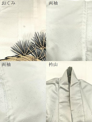 平和屋着物▽男性 色留訪問着 単衣 鷹笠松文 暈し染め 金彩 洗える着物 BAAX9467yc