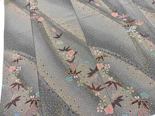 平和屋着物■小紋 竹梅文 洗える着物 BAAX9497yc