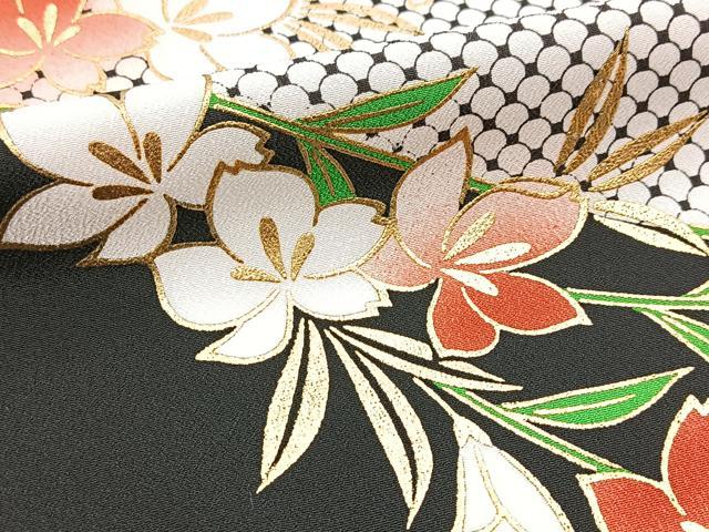 平和屋着物■訪問着 胴抜き仕立て 枝垂れ花文 金彩 洗える着物 BAAX9503yc