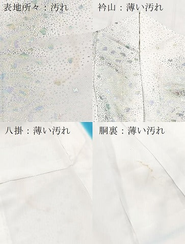 平和屋着物■小紋 箔散らし文様 洗える着物 BAAX9505yc