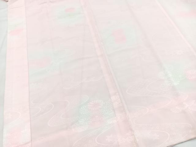 平和屋着物■長襦袢 無双仕立て 流水草花地紋 暈し染め 洗える着物 BAAX9506yc