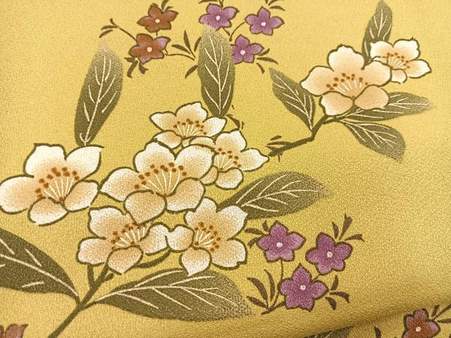 平和屋着物■小紋 草花文 洗える着物 BAAX9507yc