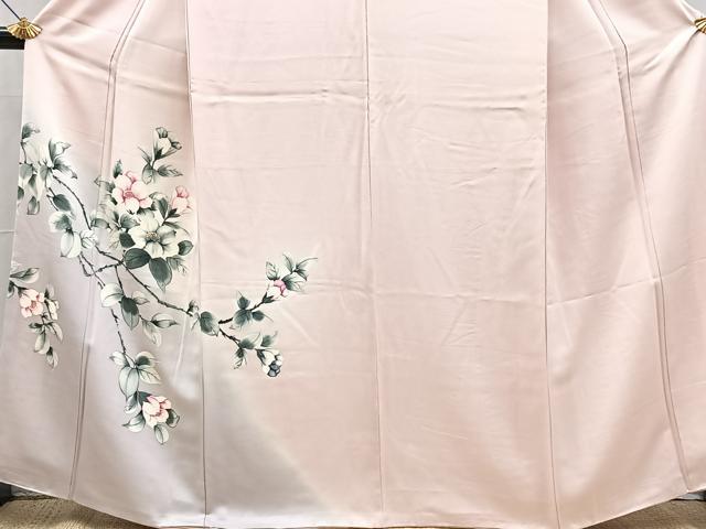 平和屋着物■訪問着 作家物 手描き 椿文 暈し染め 正絹 逸品 BAAX9523yc