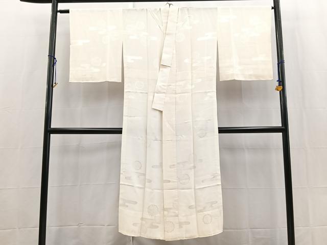 平和屋着物■長襦袢 無双仕立て エ霞花地紋 正絹 逸品 未使用 BAAX9531yc
