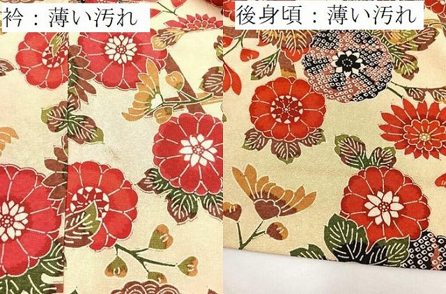 平和屋着物■上質な小紋 型染め 草花文 正絹 逸品 BAAX9544yc