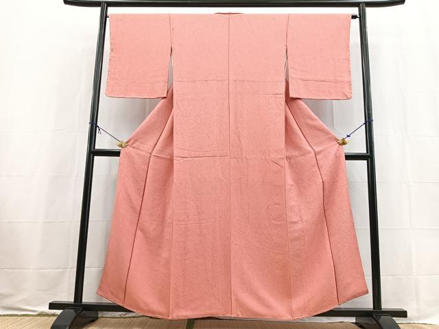 平和屋着物■上質な色無地 氷割れ地紋 薄紅色 正絹 逸品 未使用 BAAX9552yc