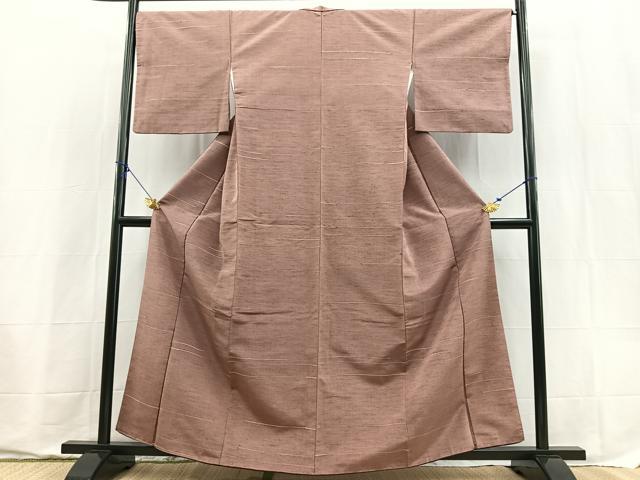 平和屋着物■上質な紬 横段文 正絹 逸品 BAAX9559yc