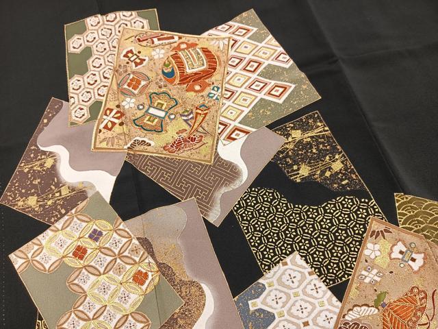 平和屋着物●創業460年・千總 黒留袖 駒刺繍 吉祥宝尽くし文 金彩 正絹 逸品 BAAX9561yc