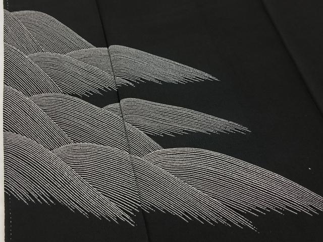 平和屋着物■訪問着 立波文 黒地 正絹 逸品 BAAX9563yc