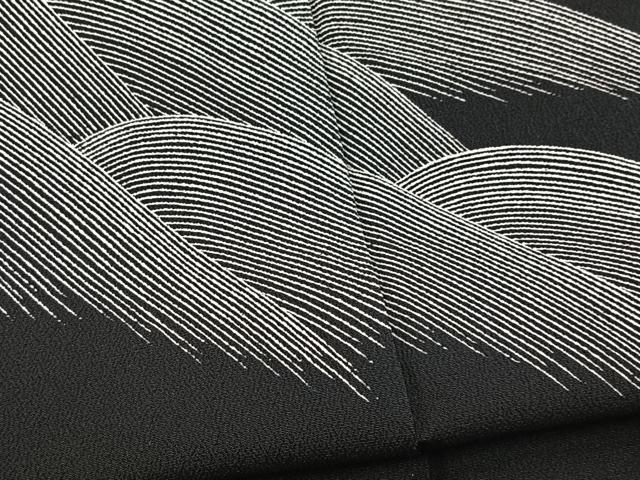 平和屋着物■訪問着 立波文 黒地 正絹 逸品 BAAX9563yc