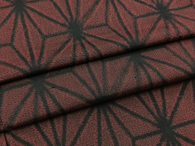 平和屋着物■上質な紬 麻の葉文様 正絹 逸品 BAAX9565yc