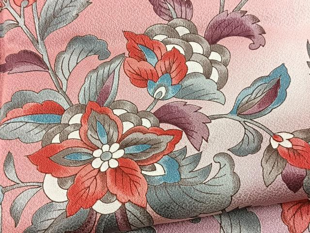 平和屋着物●訪問着 更紗花文 暈し染め 正絹 逸品 BAAX9578yc