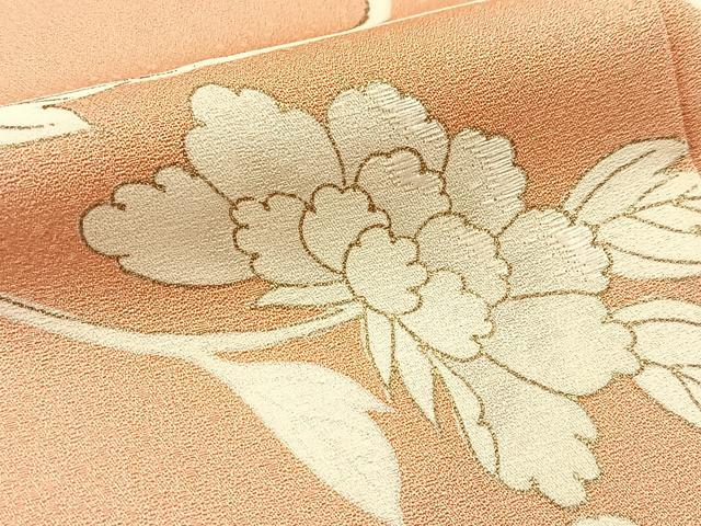 平和屋着物●訪問着 刺繍 牡丹唐草文 金彩 正絹 逸品 BAAX9584yc