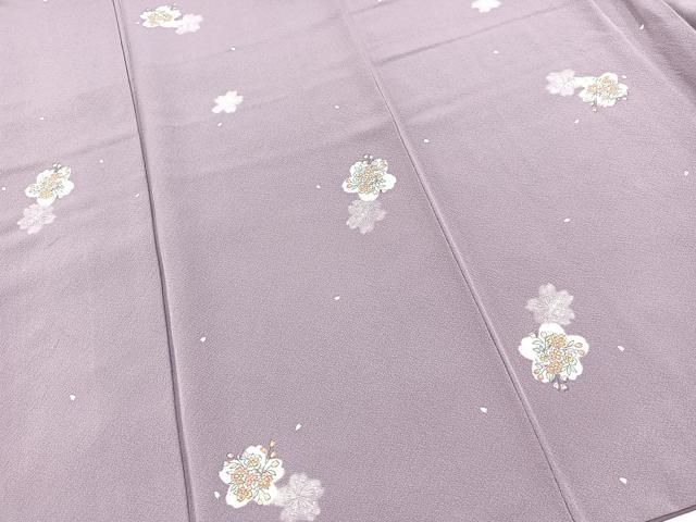 平和屋着物●上質な小紋 桜散らし 正絹 逸品 BAAX9585yc