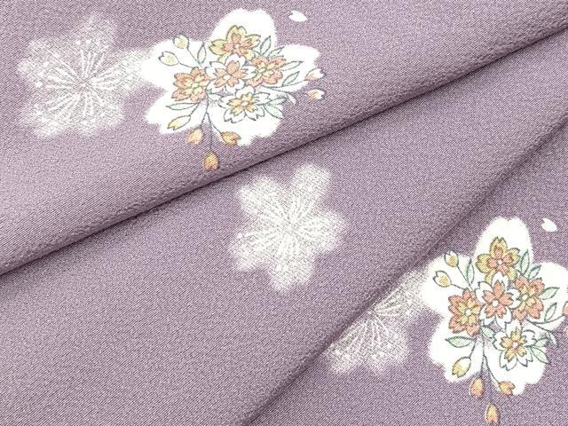 平和屋着物●上質な小紋 桜散らし 正絹 逸品 BAAX9585yc