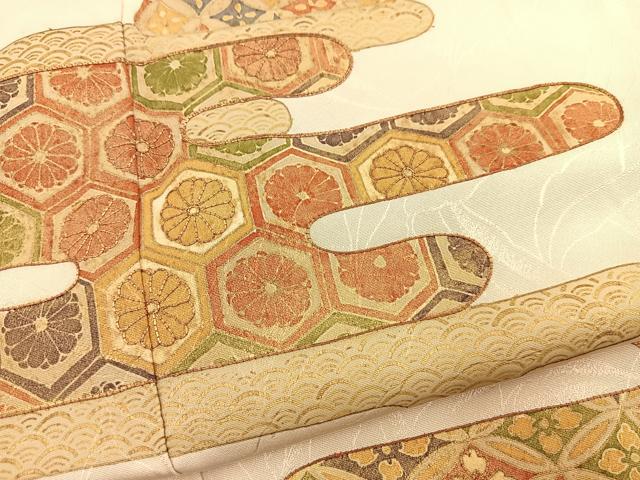 平和屋着物●訪問着 駒刺繍 吉祥エ霞文 金彩 正絹 逸品 BAAX9587yc