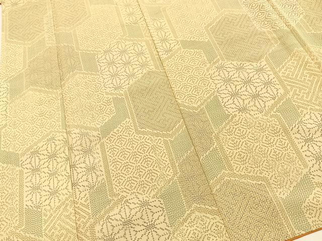 平和屋着物■上質な紬 亀甲吉祥花文 正絹 逸品 BAAX9592yc