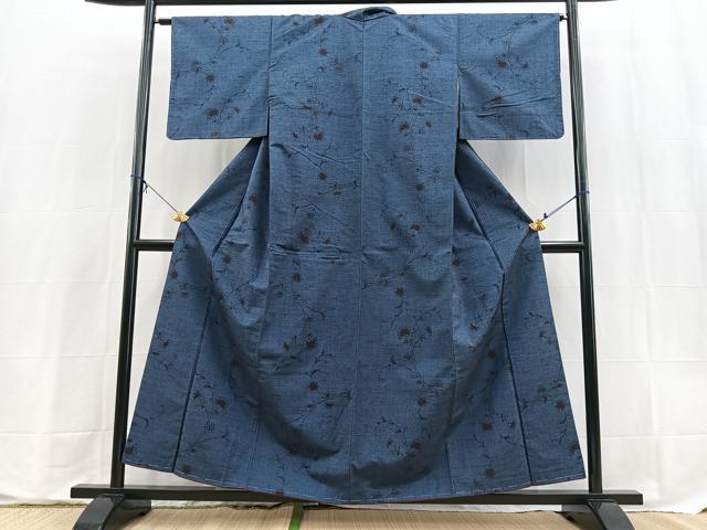 平和屋着物■上質な紬 花唐草文 正絹 逸品 BAAX9598yc