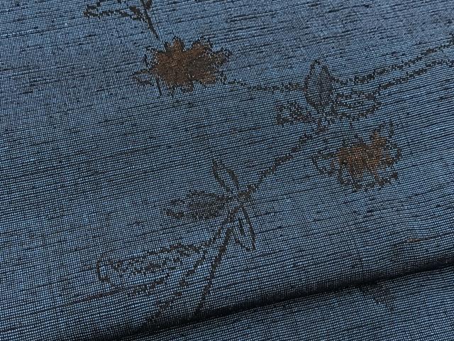 平和屋着物■上質な紬 花唐草文 正絹 逸品 BAAX9598yc