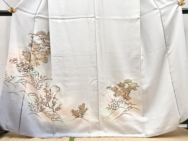 平和屋着物●訪問着 松竹梅立波文 暈し染め 金銀彩 正絹 逸品 BAAX9599yc