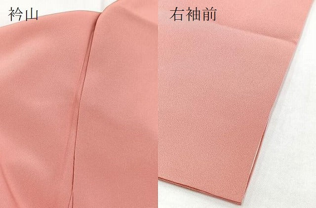 平和屋着物●訪問着 草花文 シルエット 紅梅色 金彩 正絹 逸品 BAAX9600yc