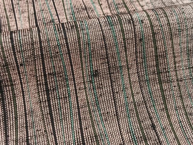 平和屋着物■上質な紬 よろけ縞 正絹 逸品 未使用 BAAX9603yc