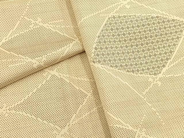 平和屋着物■本場大島紬 9マルキ 幾何学こぼれ松葉文 正絹 逸品 BAAX9614yc