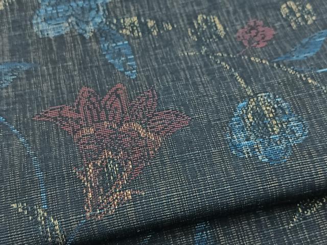 平和屋着物■上質な紬 更紗花文 正絹 逸品 BAAX9634yc