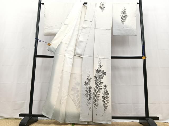 平和屋着物■訪問着 手描き 草花文 暈し染め 正絹 逸品 BAAX9635yc