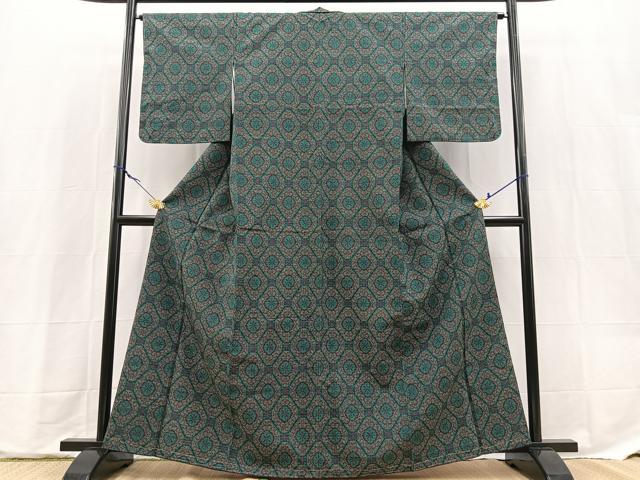 平和屋着物■上質な紬 蜀江花文 正絹 逸品 未使用 BAAX9636yc