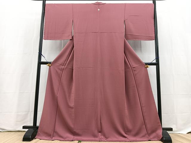 平和屋着物●上質な色無地 浅蘇芳色 ロング丈 正絹 逸品 未使用 BAAX9646yc