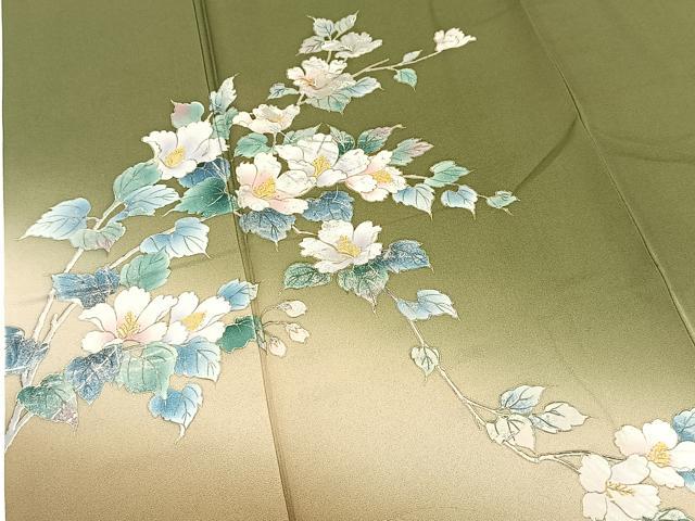 平和屋着物●訪問着 草花文 暈し染め 正絹 逸品 BAAX9655yc