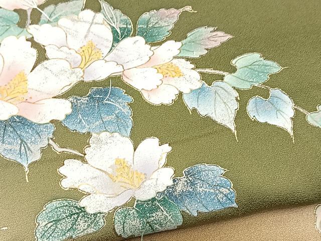 平和屋着物●訪問着 草花文 暈し染め 正絹 逸品 BAAX9655yc