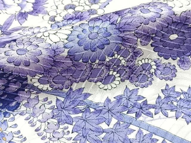 平和屋着物●上質な小紋 立波花車文 金彩 正絹 逸品 BAAX9657yc
