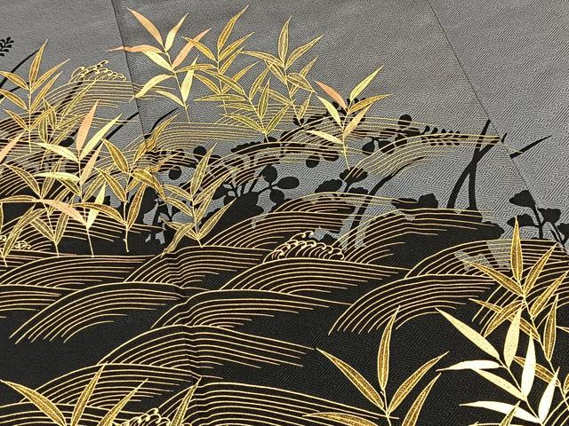 平和屋着物●豪華色留袖 立波草花文 シルエット 金彩 三越扱い 正絹 逸品 未使用 BAAX9659yc