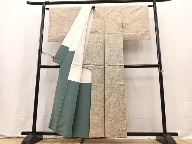 平和屋着物■本場大島紬 幾何学文様 正絹 逸品 BAAX9661yc