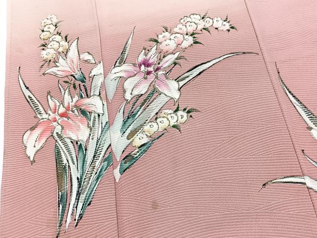平和屋着物■訪問着 手描き 立波花文 暈し染め 金彩 正絹 逸品 BAAX9664yc