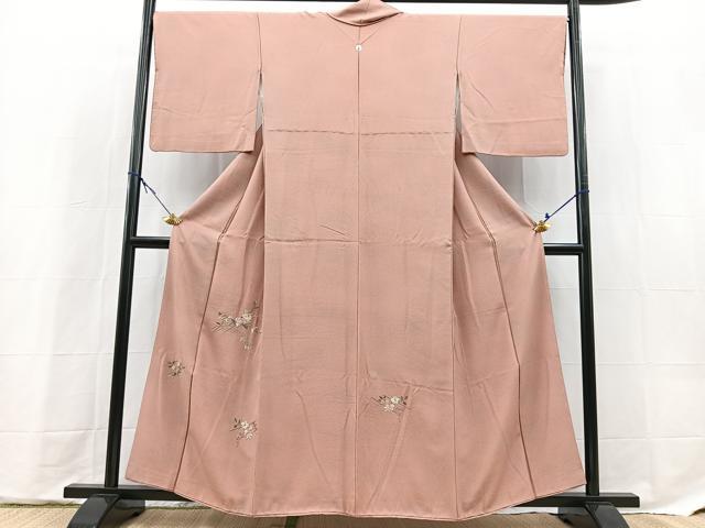 平和屋着物■豪華色留袖 総刺繍 籬花文 金糸 正絹 逸品 BAAX9668yc