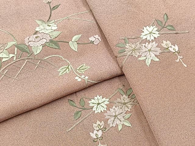平和屋着物■豪華色留袖 総刺繍 籬花文 金糸 正絹 逸品 BAAX9668yc
