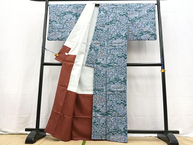 平和屋着物■小紋 御所解花文 洗える着物 BAAX9683yc