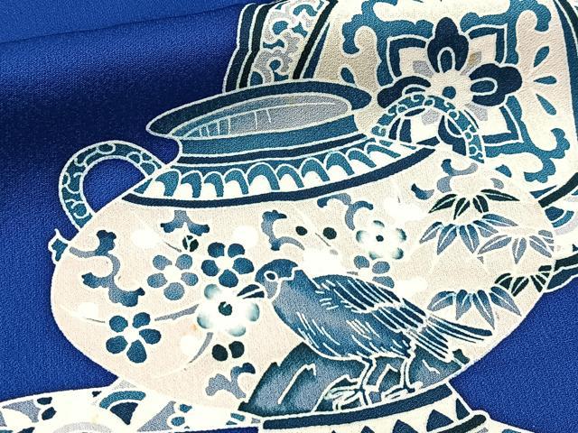 平和屋着物■訪問着 陶器花鳥文 正絹 逸品 BAAX9688yc