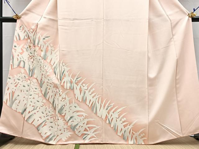 平和屋着物■訪問着 刺繍 草花文 暈し染め 正絹 逸品 BAAX9691yc
