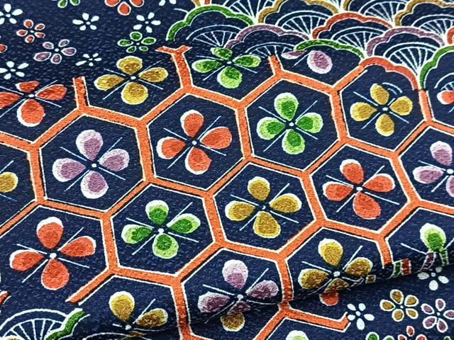 平和屋着物■上質な小紋 雲取り吉祥花文 正絹 逸品 BAAX9693yc