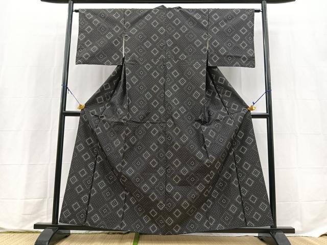 平和屋着物■本場大島紬 幾何学文様 正絹 逸品 BAAX9701yc