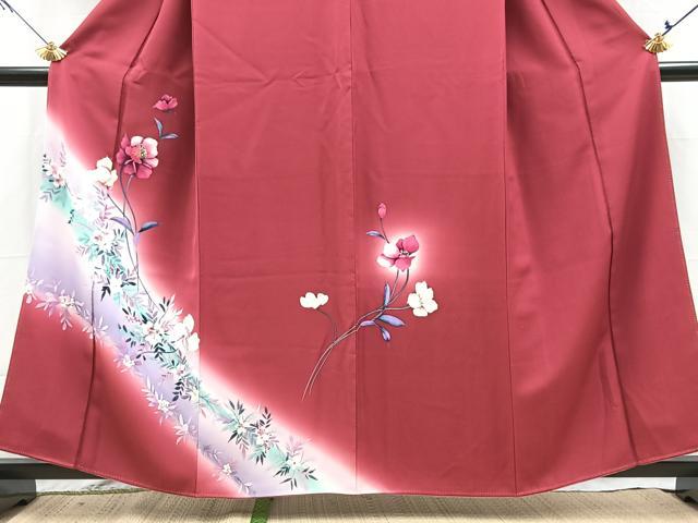平和屋着物■訪問着 手描き 草花文 暈し染め 金彩 正絹 逸品 BAAX9709yc