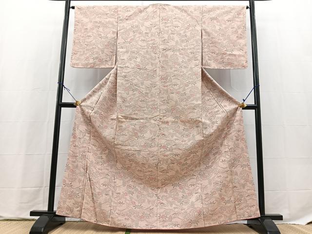 平和屋着物■上質な紬 風景花文 正絹 逸品 BAAX9712yc