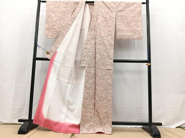 平和屋着物■上質な紬 風景花文 正絹 逸品 BAAX9712yc