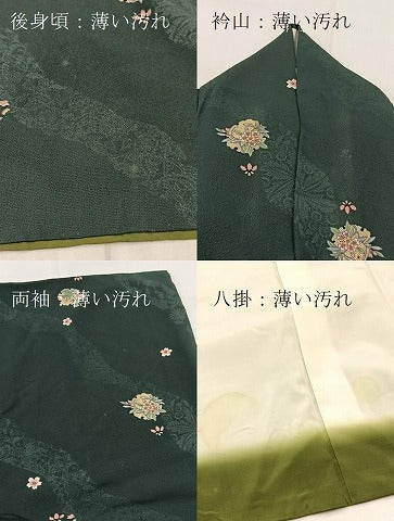 平和屋着物■上質な小紋 雪輪花文 正絹 逸品 BAAX9714yc